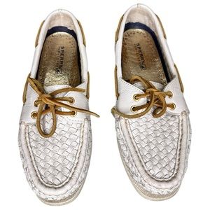 Sperry White and Tan Loafers